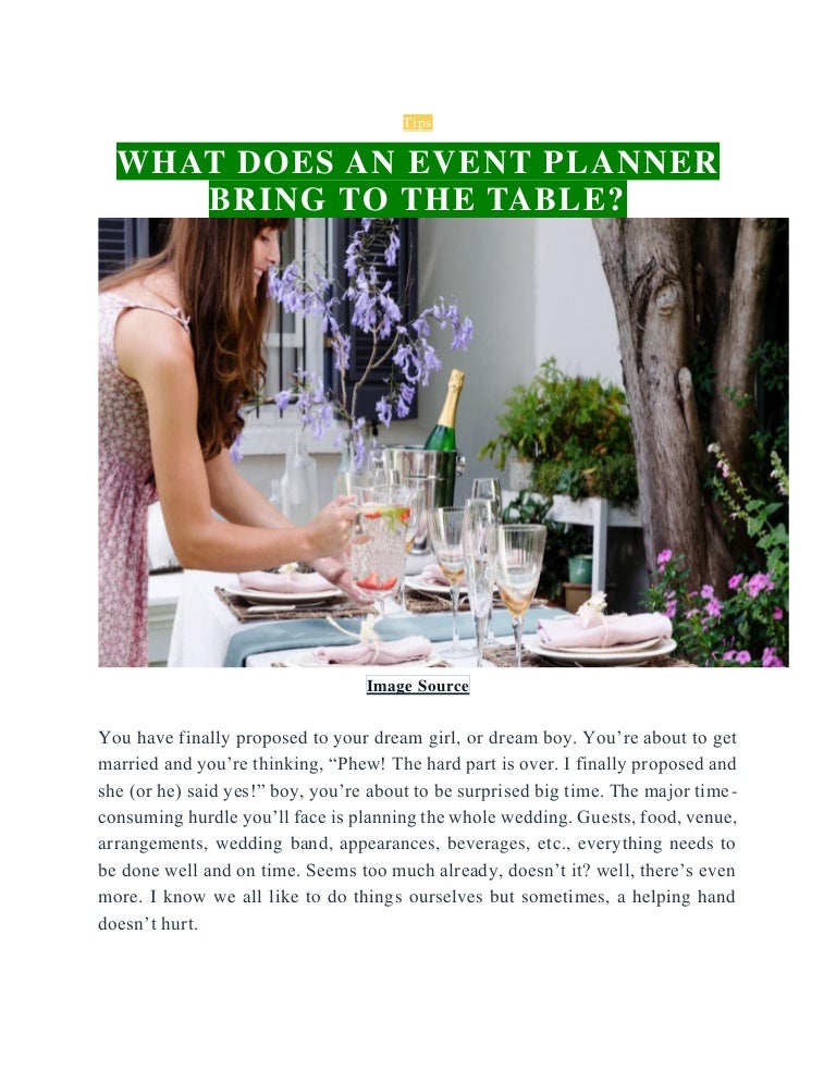 WHAT DOES AN EVENT PLANNER BRING TO THE TABLE?