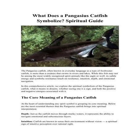 What Does a Pangasius Catfish Symbolize? Spiritual Guide | DOCX