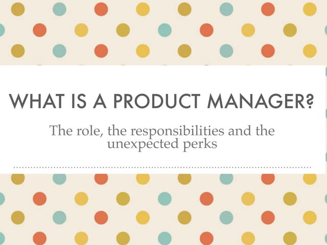 What Is A Product Manager? The Quick Guide To Product Management PDF What Is A Product Manager? The Quick Guide To Product Management PDF