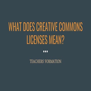 What does creative commons licenses means 