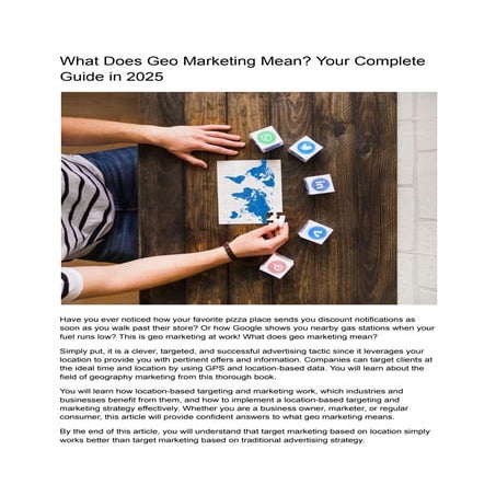 What Does Geo Marketing Mean | Effective Marketing Technique