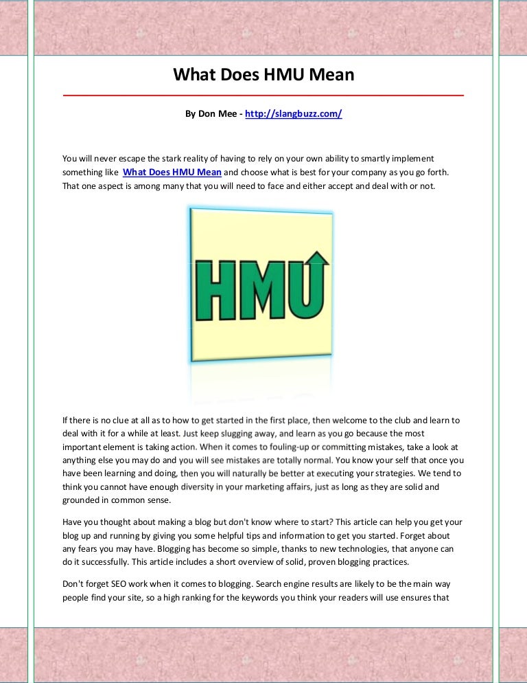 what does hmu mean