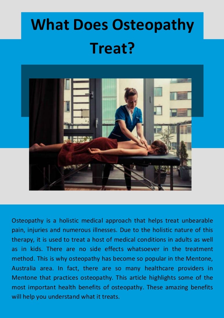 What Does Osteopathy Treat?