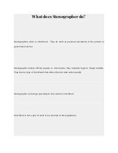 What does Stenographer do pdf What does Stenographer do pdf