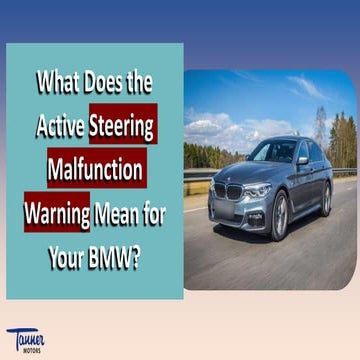 What Causes BMW Chassis Stabilization Malfunction Warning To Appear | PPTX