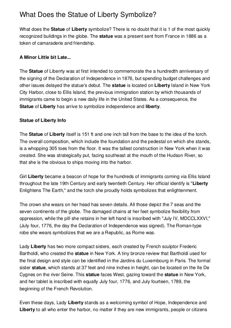 What Does the Statue of Liberty Symbolize?