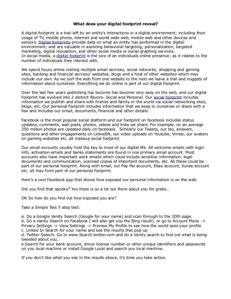 What does your digital footprint reveal