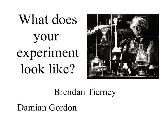 What does your experiment look like? 