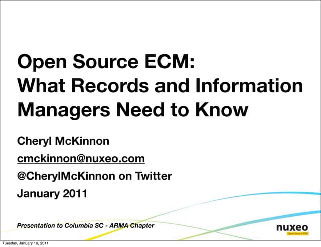 What do records and information managers need to know about open source ECM?