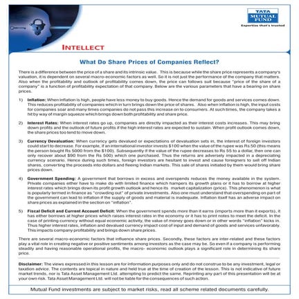 What do share prices of companies reflect?