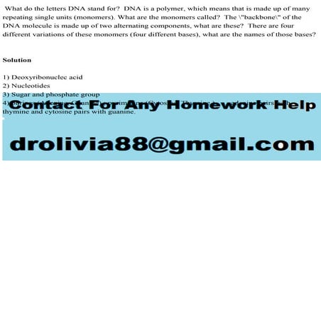 What do the letters DNA stand for DNA is a polymer, which means tha.pdf