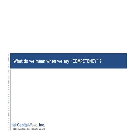 What do we mean by competency