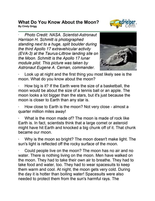 What do you know about the moon