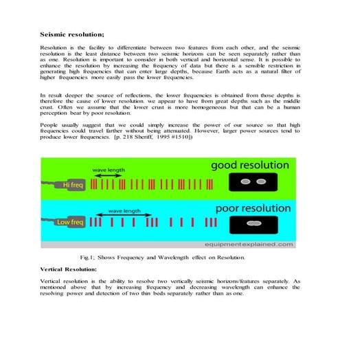 What do you means by seismic resolution