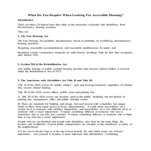 City of Salina Booklet - What Do You Require When Looking For Accessible Hous...