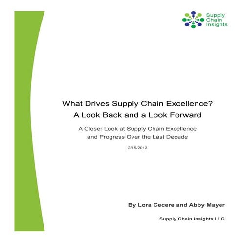 What Drives Supply Chain Excellence? A Look Back and a Look Forward