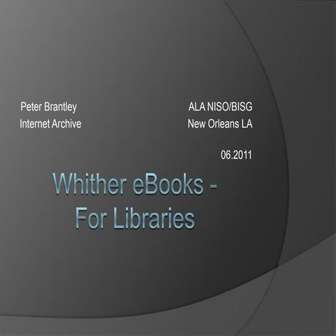 What ebooks mean for Libraries