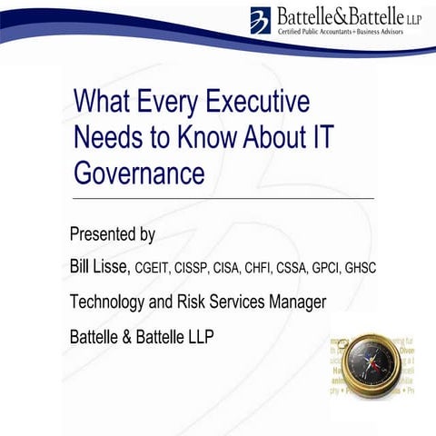 What Every Executive Needs To Know About IT Governance