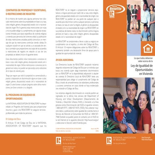 What everyone should know about equal opportunity in housing brochure   spanish