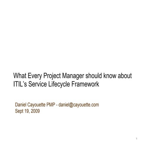 What Every Project Manager Should Know About Itil