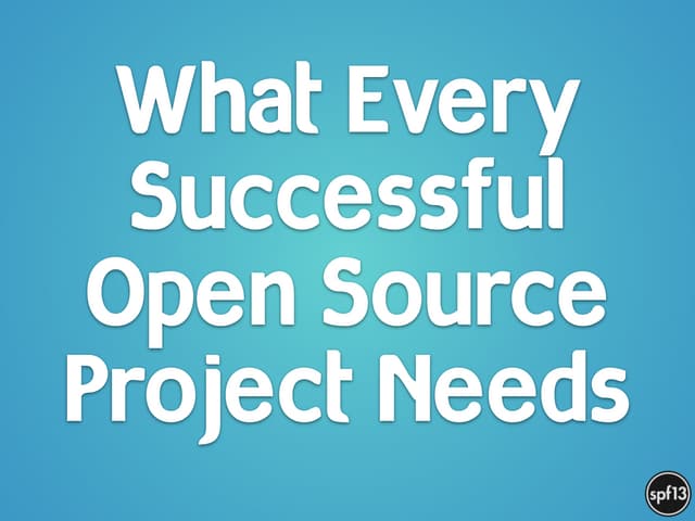 What every successful open source p...