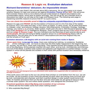Evolution delusion of Reachard Dawkins
