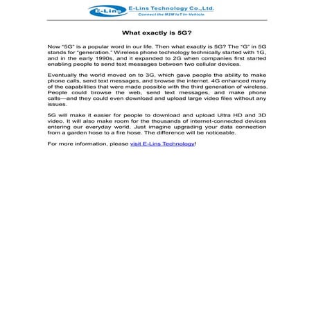 What exactly is 5G - | 5g wifi router |E-Lins Technology