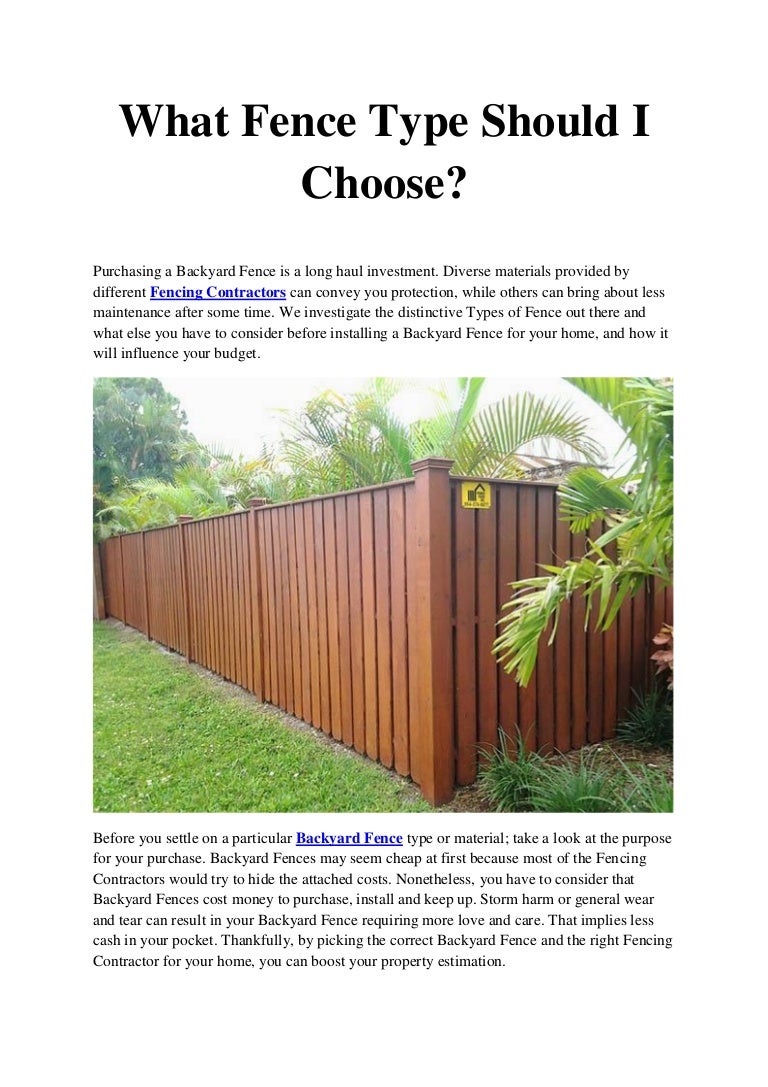 What Fence Type Should I Choose