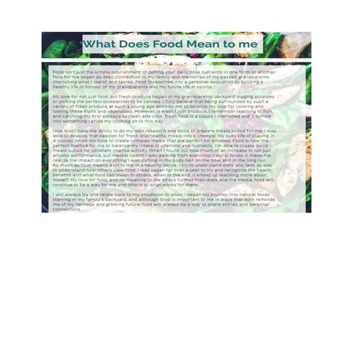 What Food Means To Me