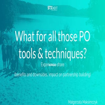 What for all those PO tools & techniques_9.06.2018