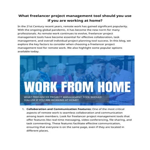 What freelancer project management tool should you use if you are working at ...