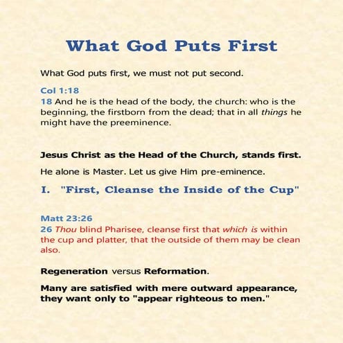 What God Puts First