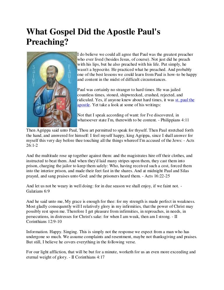 What gospel did the apostle paul
