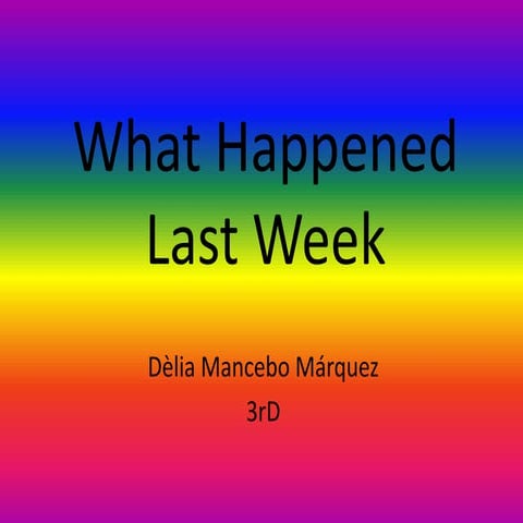 What happened last week 12315 | PPT