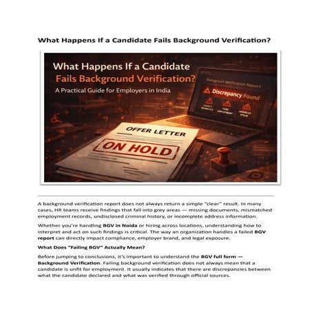 Understanding and Managing Candidate Background Verification Failures | PDF