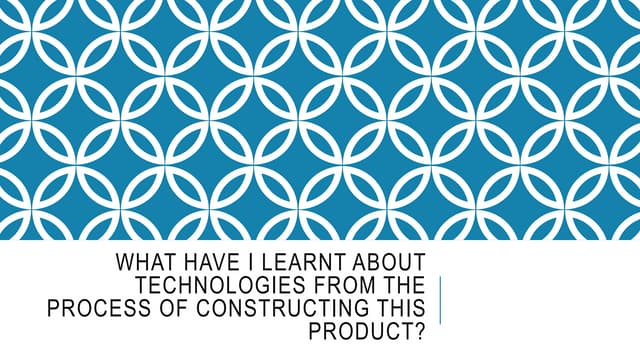 What I have learnt about technologies