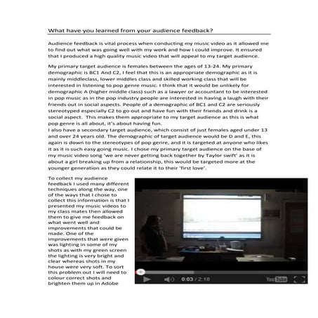 What have you learned from your audience feedback