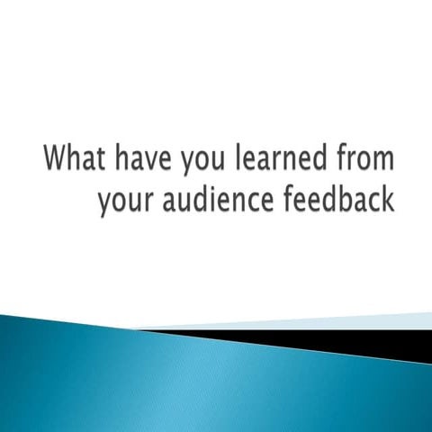 What have you learned from your audience feedback? 