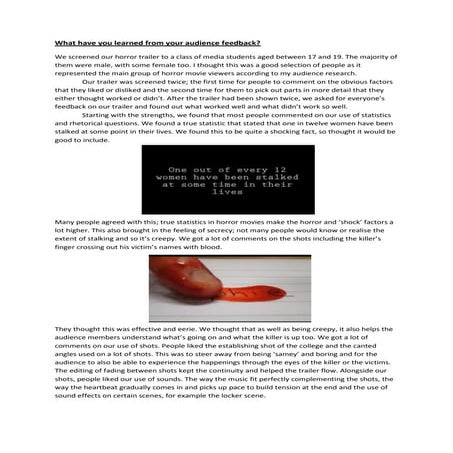 What have you learned from your audience feedback?