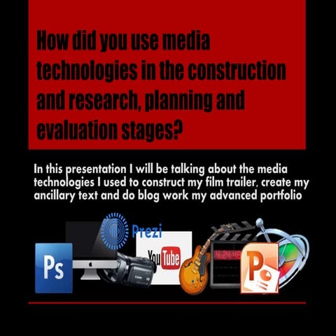 Evaluation Question 4 - How did you use media technologies in the constructio...