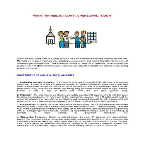 What hr needs today a personal touch[1]