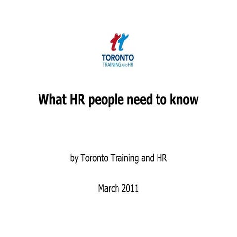 What HR people need to know March 2011