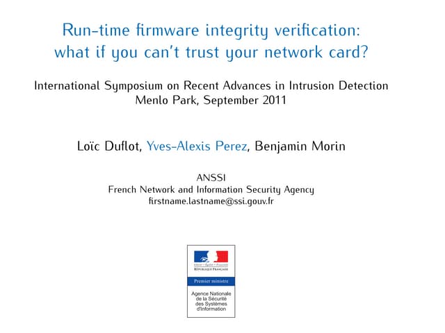 What if you can’t trust your network card? (slides)