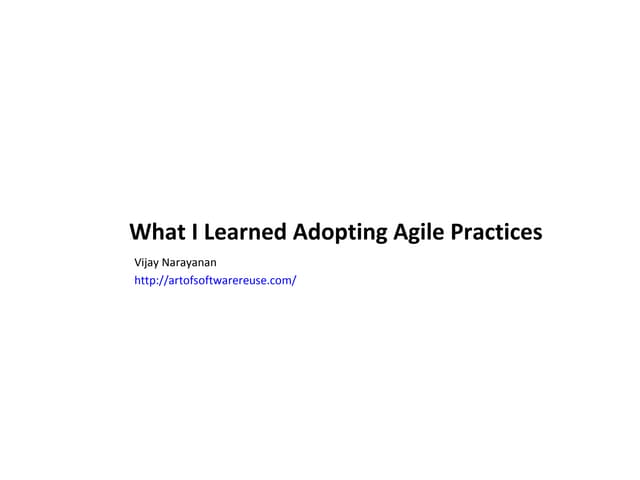 What i learned adopting agile practices