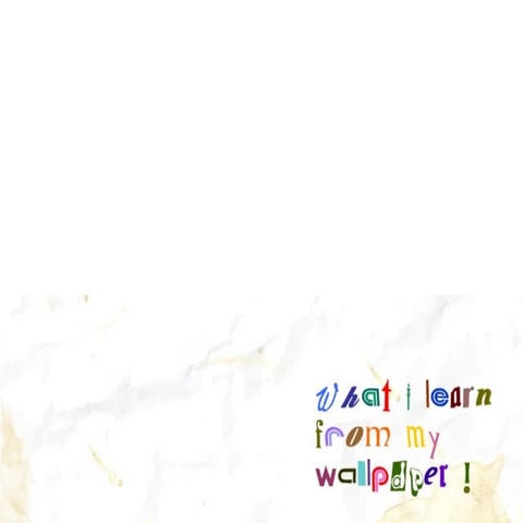 What I learn from my Wallpaper!