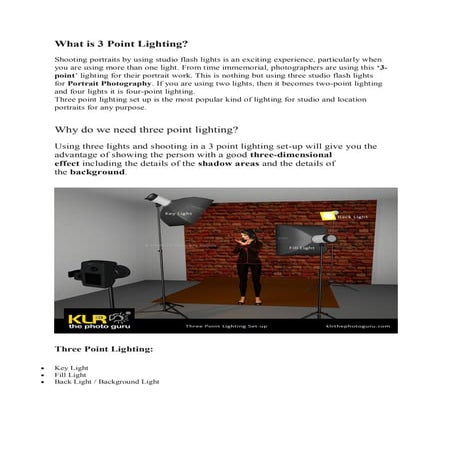 What is 3 point lighting | PDF