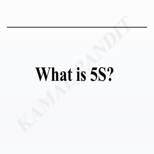 "Implementing 5S for Workplace Efficiency and Organization"