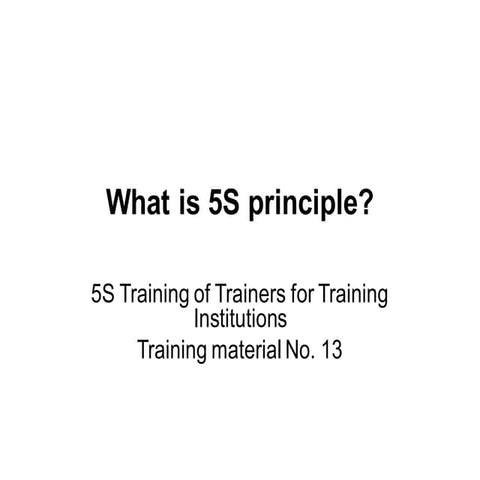 What is 5S principles of trainers for training institutions.pdf