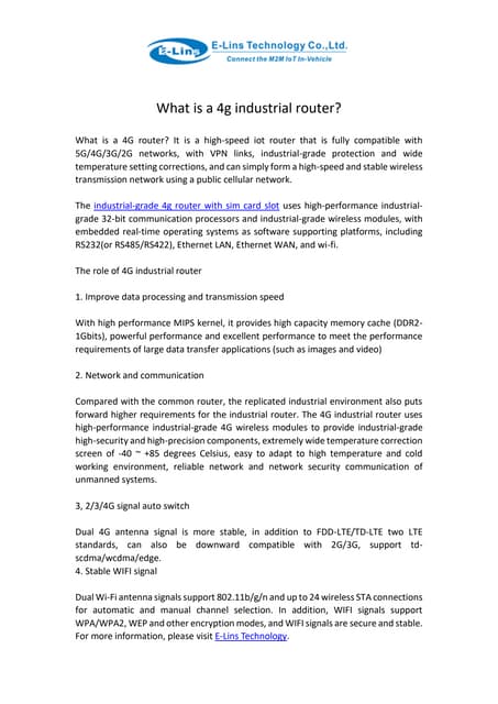 E-Lins Industrial Routers Transforming Smart Solutions.pdf