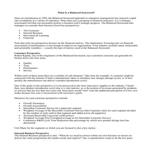 What is a balanced scorecard